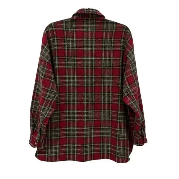 Frank & Eileen McLoghlin Utility Jacket Red Black Textured Flannel Size XS Small - Picture 10 of 14